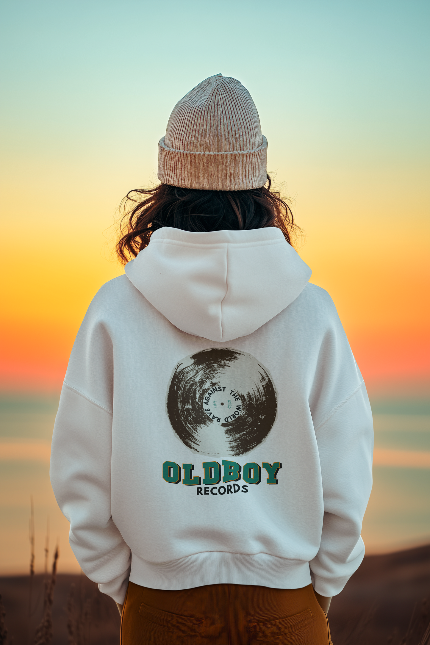 Records Oversized Hoodie